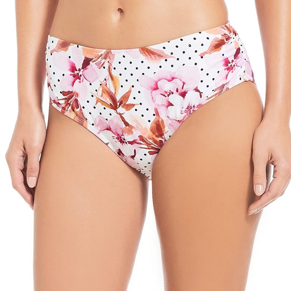 Alex Marie Women's Bikini Bottom Floral Pink Size 10